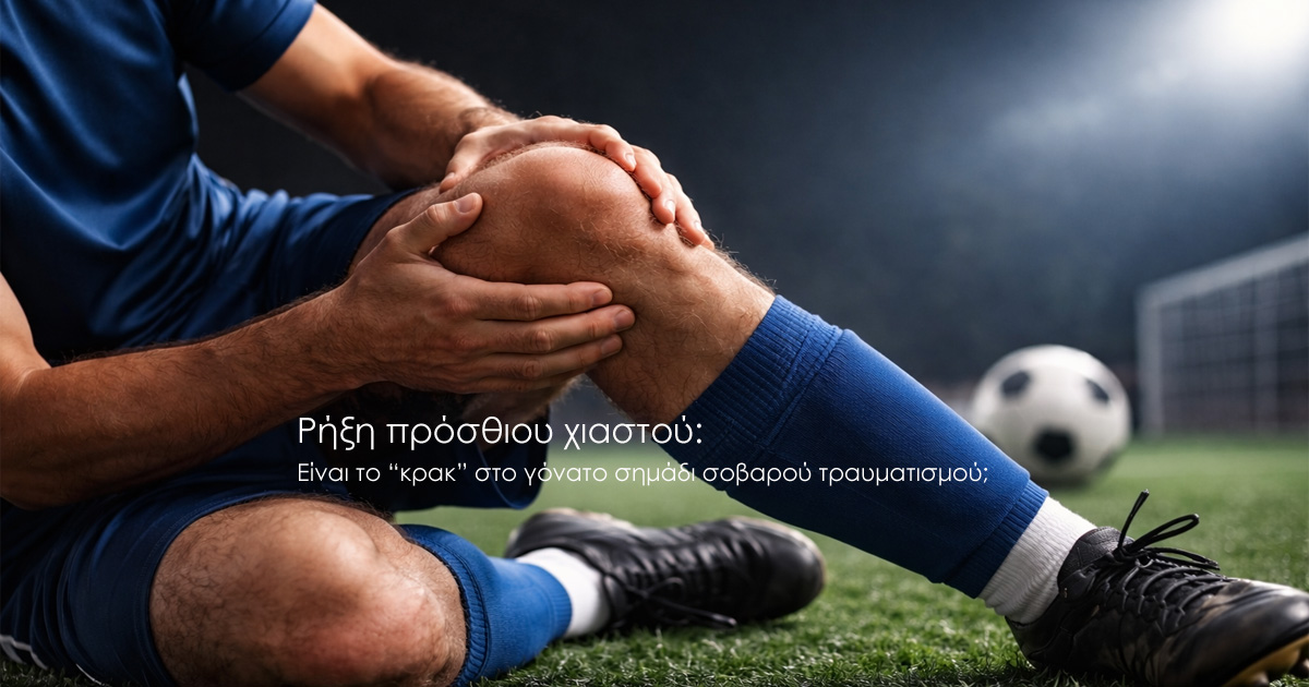 Ρήξη πρόσθιου χιαστού: Είναι το “κρακ” στο γόνατο